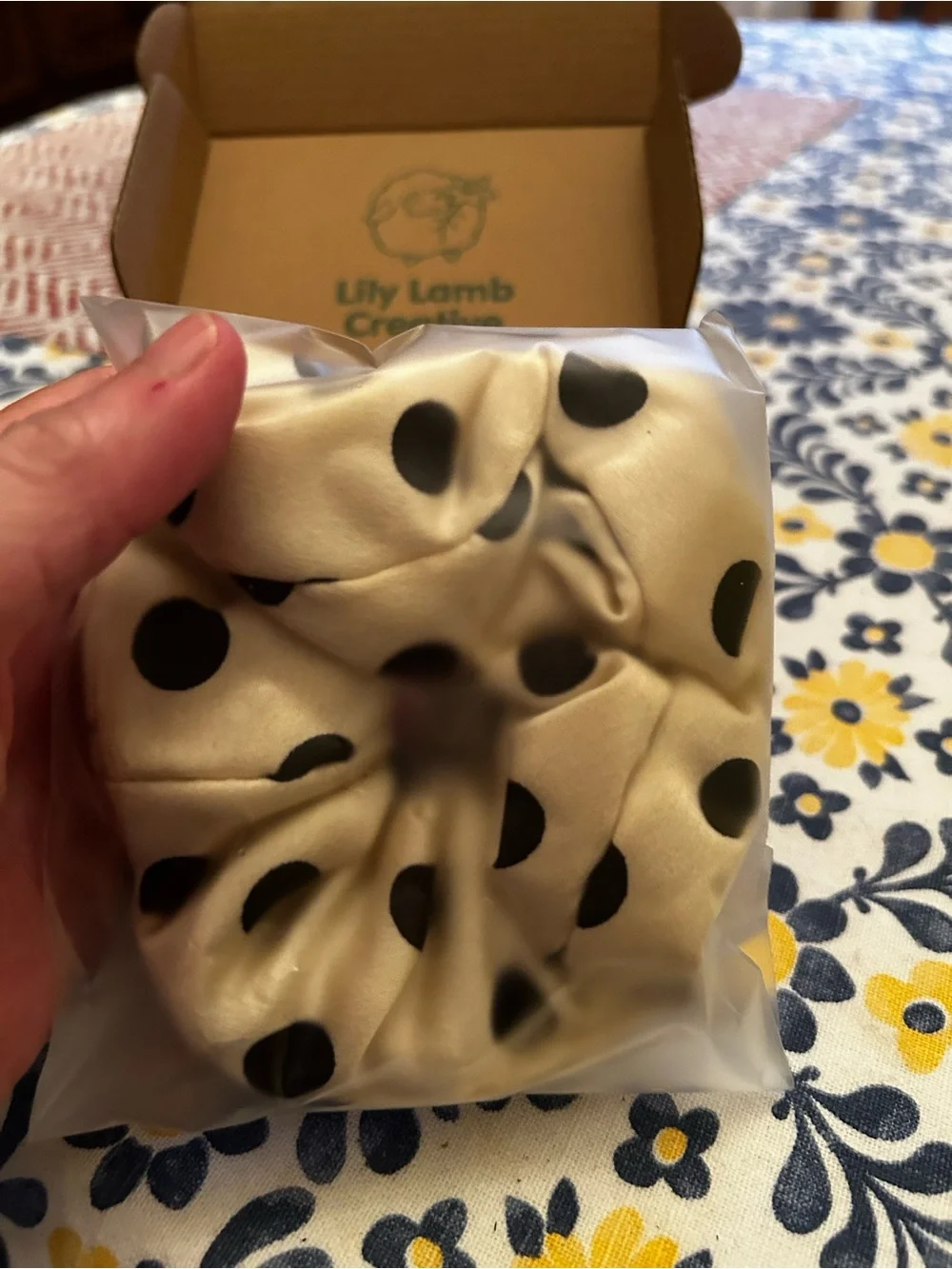 Lily Lamb Creative Scrunchy Black White Polka Dot Hair Accessories